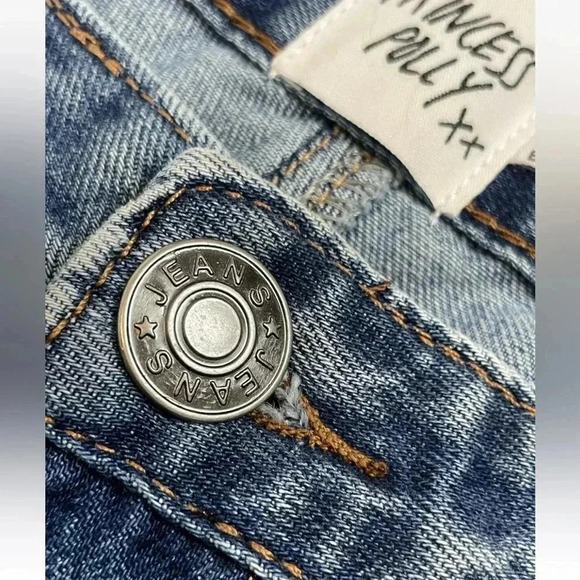 Princess Polly Boundless Denim Cut Raw Hem Blue Jeans Women’s Size 8 Classic - Picture 5 of 16